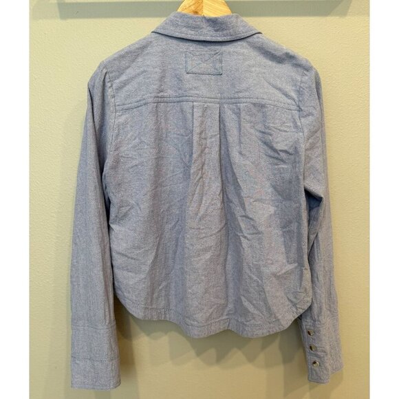 We The Free Women's Relaxed Button Up Collared Shirt Small Periwinkle Boho - Picture 2 of 9
